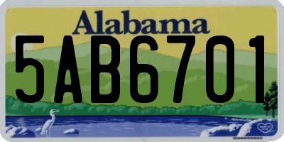 AL license plate 5AB6701