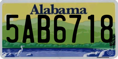 AL license plate 5AB6718