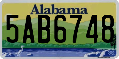AL license plate 5AB6748