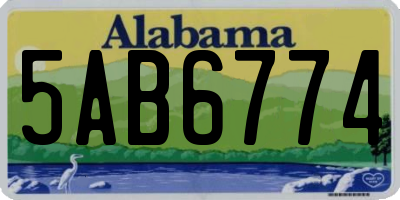 AL license plate 5AB6774