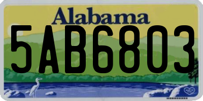 AL license plate 5AB6803