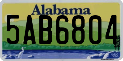 AL license plate 5AB6804
