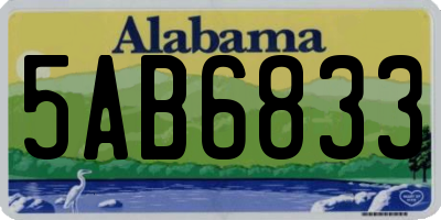 AL license plate 5AB6833