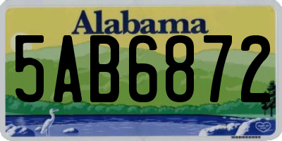AL license plate 5AB6872