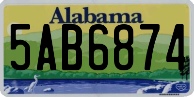 AL license plate 5AB6874