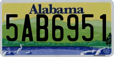 AL license plate 5AB6951