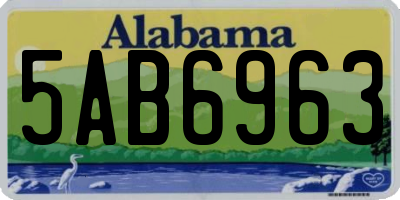 AL license plate 5AB6963