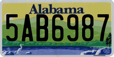 AL license plate 5AB6987