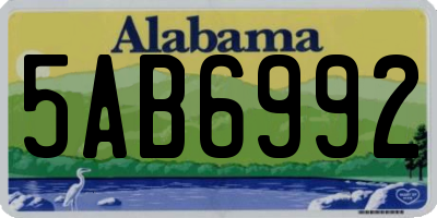 AL license plate 5AB6992