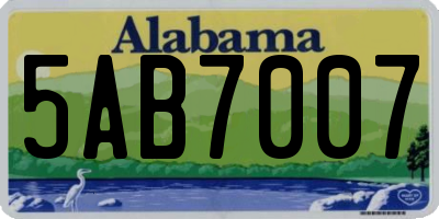 AL license plate 5AB7007