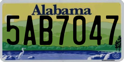 AL license plate 5AB7047