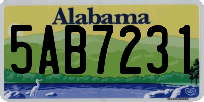AL license plate 5AB7231