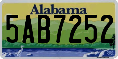 AL license plate 5AB7252