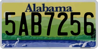 AL license plate 5AB7256