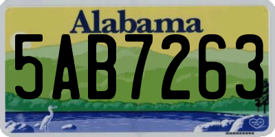 AL license plate 5AB7263