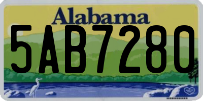 AL license plate 5AB7280