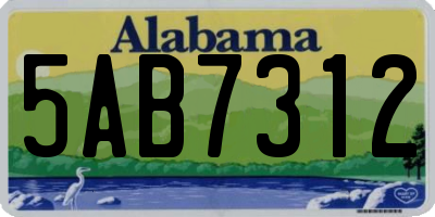 AL license plate 5AB7312