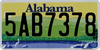 AL license plate 5AB7378