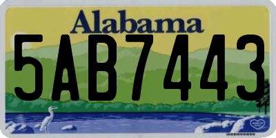 AL license plate 5AB7443