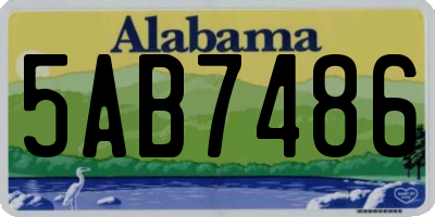 AL license plate 5AB7486