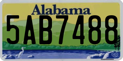 AL license plate 5AB7488