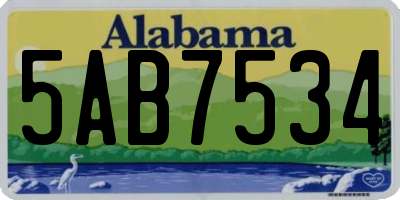 AL license plate 5AB7534