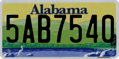 AL license plate 5AB7540