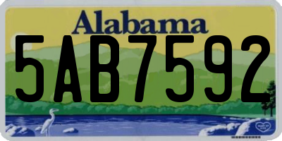 AL license plate 5AB7592