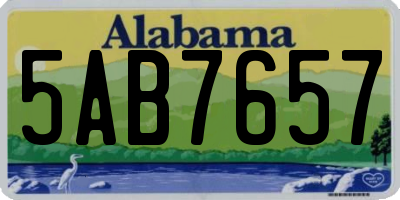 AL license plate 5AB7657