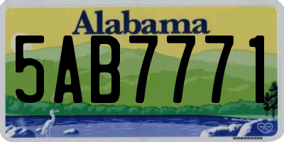 AL license plate 5AB7771