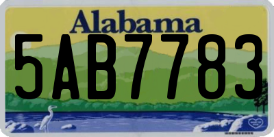 AL license plate 5AB7783