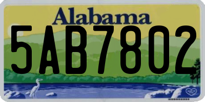 AL license plate 5AB7802