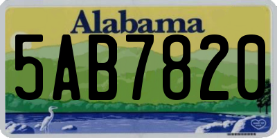 AL license plate 5AB7820