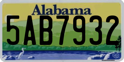 AL license plate 5AB7932
