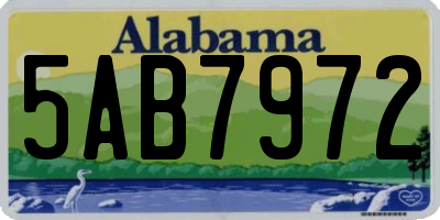 AL license plate 5AB7972