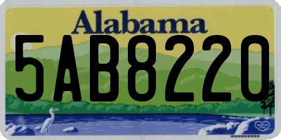 AL license plate 5AB8220