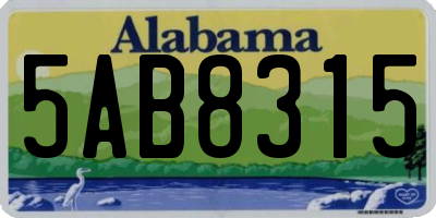 AL license plate 5AB8315