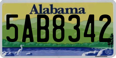AL license plate 5AB8342