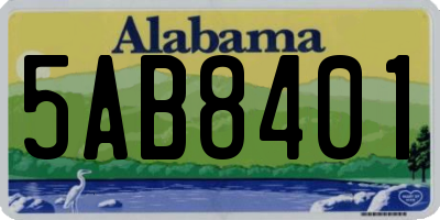AL license plate 5AB8401