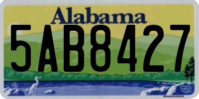 AL license plate 5AB8427