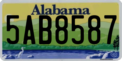 AL license plate 5AB8587