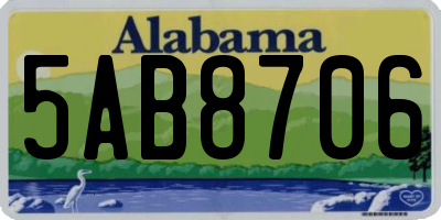 AL license plate 5AB8706