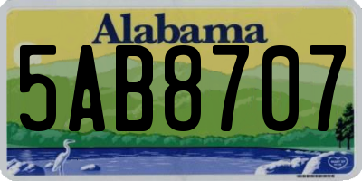 AL license plate 5AB8707