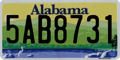 AL license plate 5AB8731