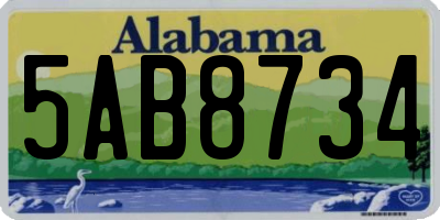 AL license plate 5AB8734
