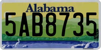 AL license plate 5AB8735