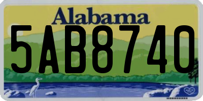 AL license plate 5AB8740