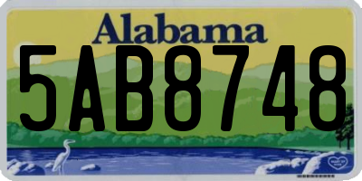 AL license plate 5AB8748