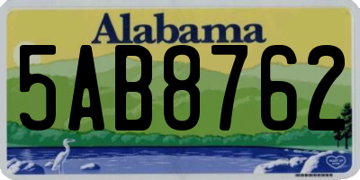 AL license plate 5AB8762