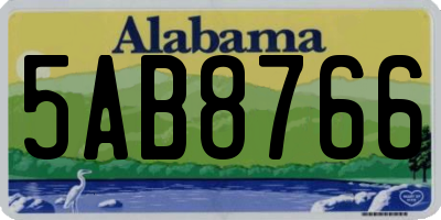 AL license plate 5AB8766